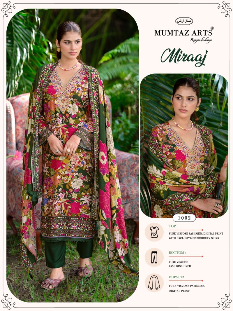 Miraaj By Mumtaz Arts Viscose Discharge Print Pashmina Salwar Suits